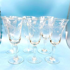 Beautiful Depression Glass, Set of 6 After Dinner Cordial Glasses, Excel Cond